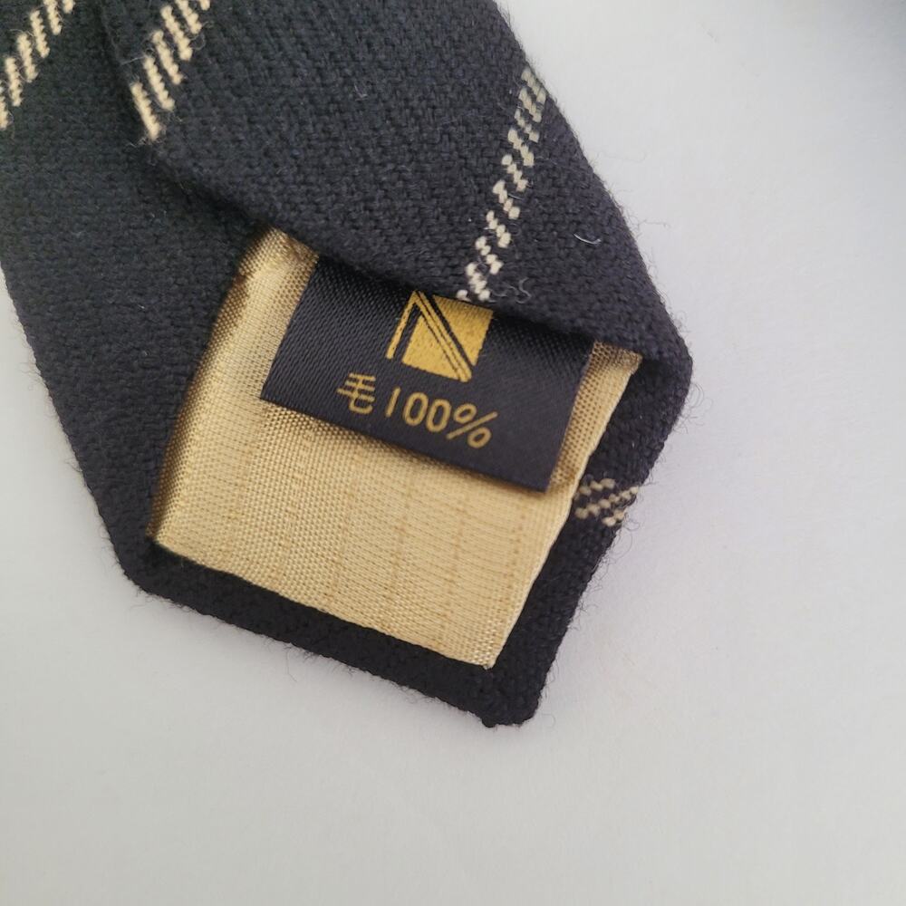 Nino Cerutti Men's Neck Tie Black Stripped Wool Designer Quality Necktie‎ - Picture 3 of 7